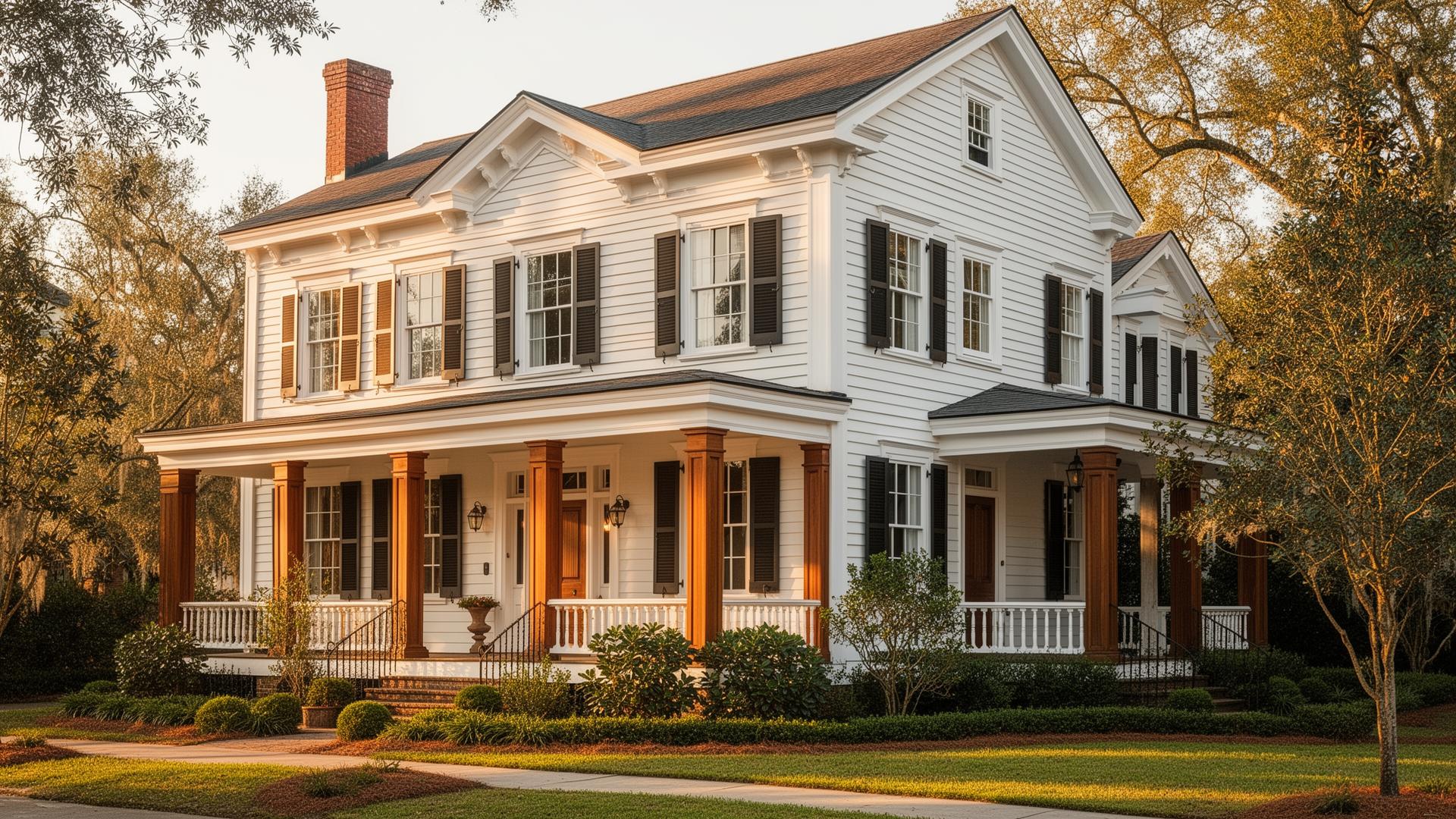 Restored historic Savannah home exterior